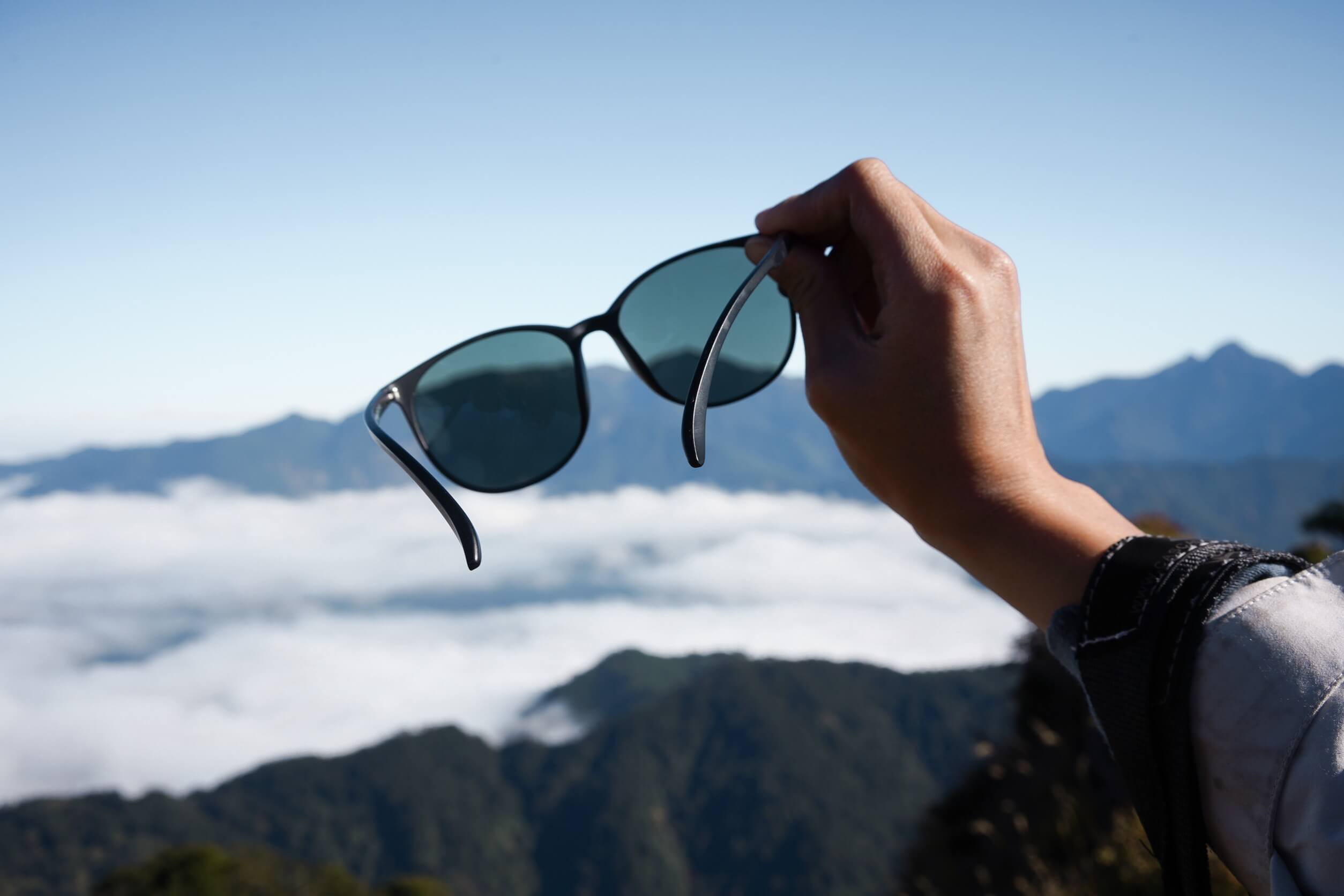 mountains via sunglasses