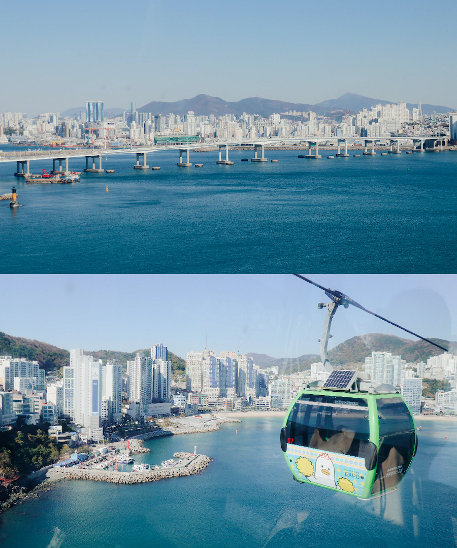 釜山景點推薦：搭乘釜山松島纜車，跨海大橋與市景盡收眼底